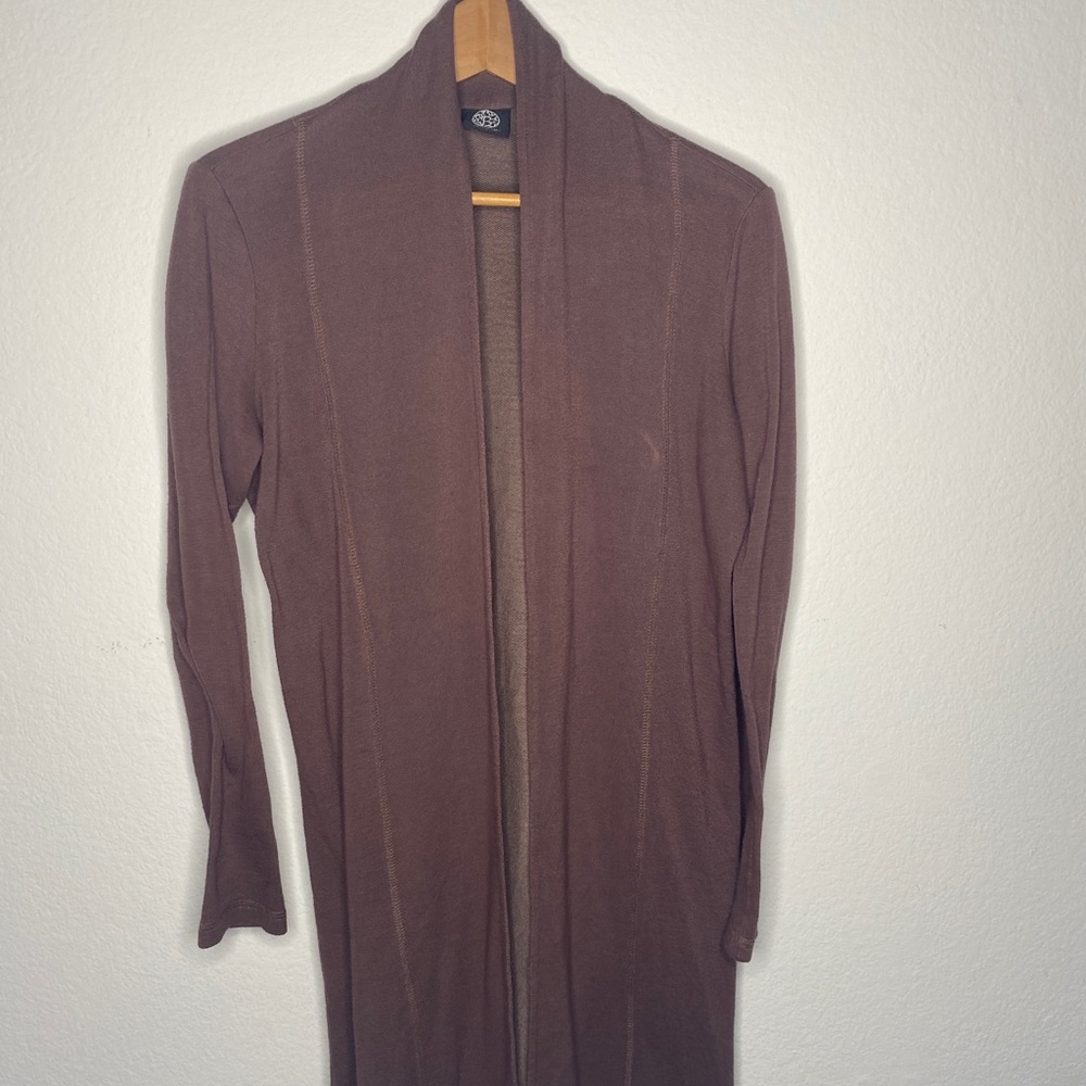Long Sleeve Brown Cardigan (Xtra Long)